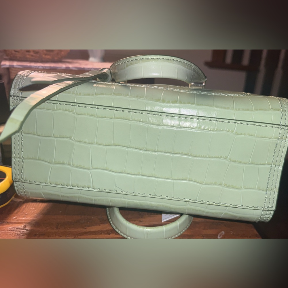 Marc Jacobs Mini Cruiser Leather Satchel - PEAR Color Croc Design NWT - Picture 10 of 17